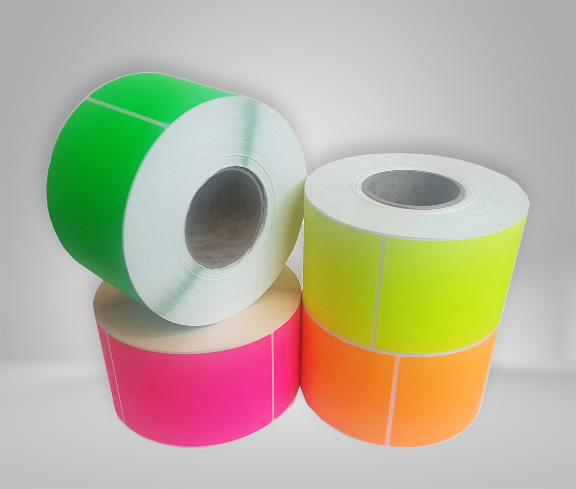 Show details for Rectangle Fluro Paper Stickers